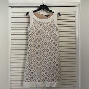 Sharagano White Ivory Mini Cocktail Dress